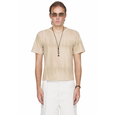 Áo Thun Cổ Tim Nam Classic Màu Cát - BEUTER® MS CLASSIC V-NECK T-SHIRT - SAND