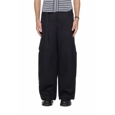 Quần Xếp Ly Dây Đai Eo Màu Đen - BEUTER® WAIST-STRAP PLEATED PANTS - BLACK