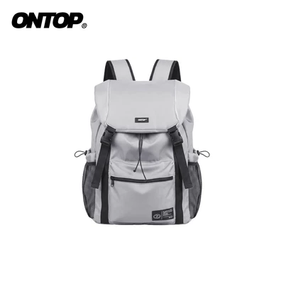 Balo du lịch trượt nước vải dù ONTOP có khóa gài ngực trợ lực màu xám Flap-Top Utility Backpack | O-P76-X
