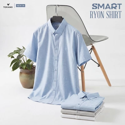 Sơ mi ngắn tay  SMART LINEN SHIRT TORANO trơn premium thiết kế gọn gàng hiện đại, thoáng khí HSTB301