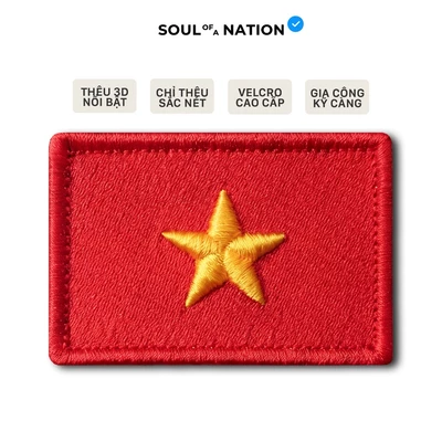 Patch Thêu 3D CỜ VIỆT NAM có miếng dán velcro cao cấp - SOUL OF A NATION