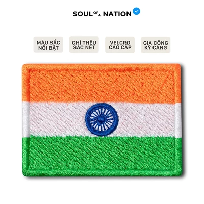Patch Thêu CỜ ẤN ĐỘ có miếng dán velcro cao cấp - SOUL OF A NATION