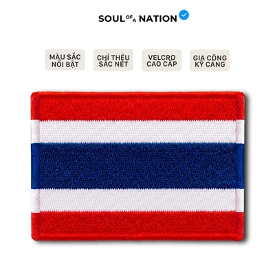 Patch Thêu CỜ THÁI LAN có miếng dán velcro cao cấp - SOUL OF A NATION