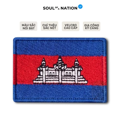 Patch Thêu CỜ CAMPUCHIA có miếng dán velcro cao cấp - SOUL OF A NATION