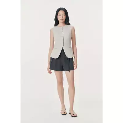 Áo vest không tay cổ tròn dáng dài chiết eo nhẹ Mono Talk - MOF26S-T40001TK