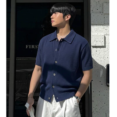 [BOXY] Áo Polo Wallfe Form Boxy ZUTEE Áo Polo Tổ Ong Cúc Cài
