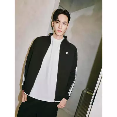 Eleven - Áo Khoác Unisex Nam Nữ Thun Có Dây Kéo Thêu Mono | Màu Đen