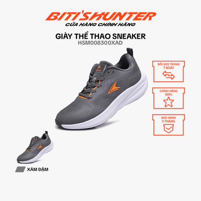 Giày Thể Thao sneaker Nam Biti's Hunter HSM008300XAD _ màu xám đậm - size 39 đến 45