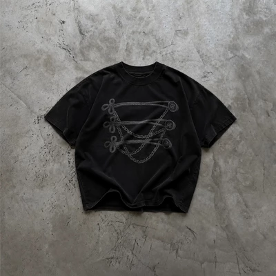 Áo thun streetwear basic form rộng oversize 280gsm REGODS MILITIA TEE - 2 màu đen trắng chất thun dày dặn