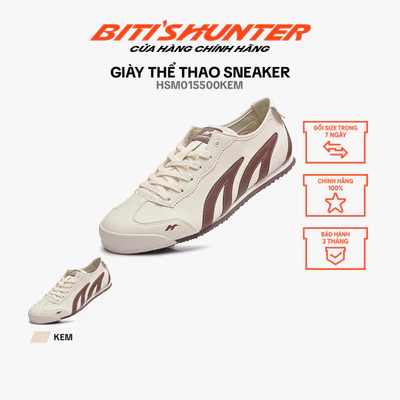 Giày Thể Thao sneaker Nam Biti's Hunter HSM015500KEM - Màu Kem - size 40 đến 45