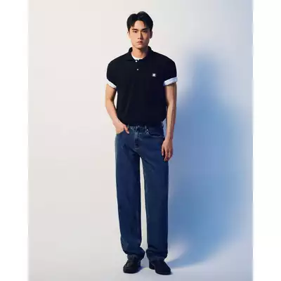 Eleven - Áo Polo Tương Phản Thêu Mono | Màu Đen