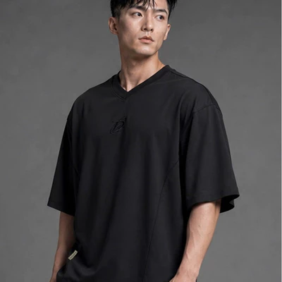 Áo Degrey Jersey Mesh Fabric màu ĐEN thêu D Logo - JERMESHDEN
