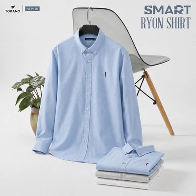 Áo sơ mi dài tay nam OXFORD SHIRT  TORANO trơn lịch sự, phong cách nam tính