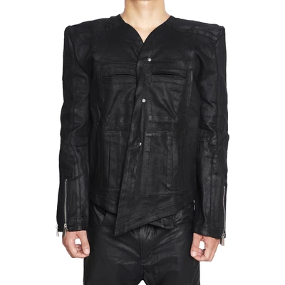 Áo Khoác Form Crop Goldie "WAXED ELECTRO MULTI ZIPPER" Màu Đen