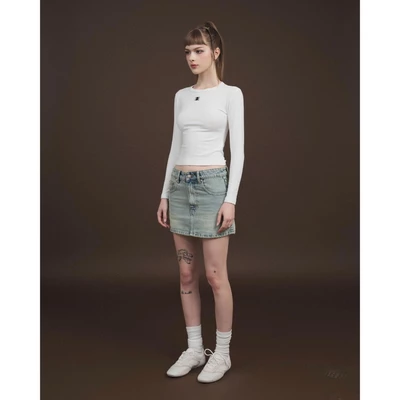 Eleven - Chân Váy Denim Mini | Màu Xanh Nhạt