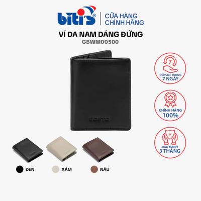 Ví Da Nam Dáng Đứng Màu Đen Cao Cấp GBWM00500