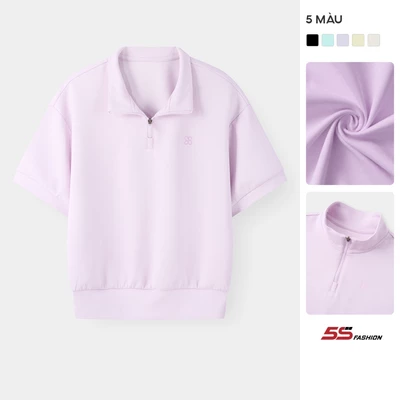 Áo Polo Nữ 5S FASHION Cổ Khóa Phom Regular Dáng Ngắn Chất Cotton WBAPC26009