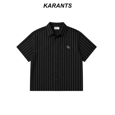 Karants Áo Sơ Mi Boxy Vải Satin Gắn Thanh Kim Loại Trơn Nam Nữ Unisex - KR473