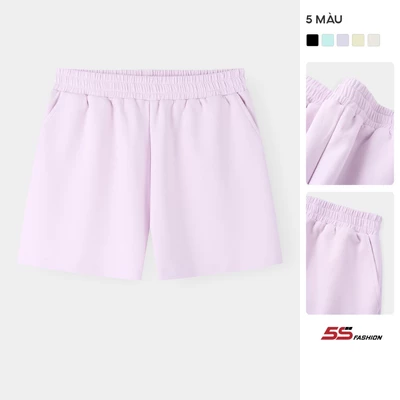 Quần Short Nữ 5S FASHION Chất Vải Dày Dặn, Thiết Kế Cạp Chun Trơn Basic WBQSC26009