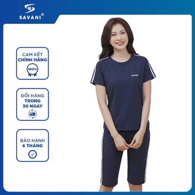 Bộ Hè Quần Lửng Nữ SAVANI, Chất Cotton Mềm Mát, Thấm Hút Mồ Hôi, Trẻ Trung Năng Động WBHL010S6