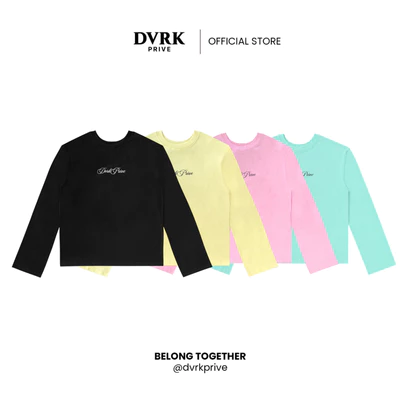 Áo Thun Tay Dài Unisex Form Boxy DVRK Privé Chất Vải Cotton Cao Cấp Gardenia Union - 2511U