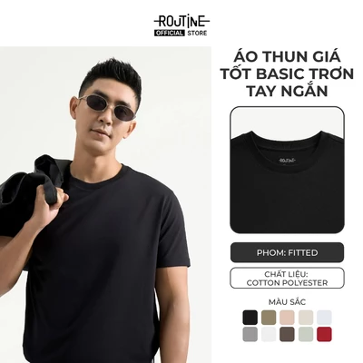 [🔥HOT] Áo Thun Trơn Basic Tay Ngắn Vải Cotton Poly Spandex Form Fitted - Routine 10S26TSS074