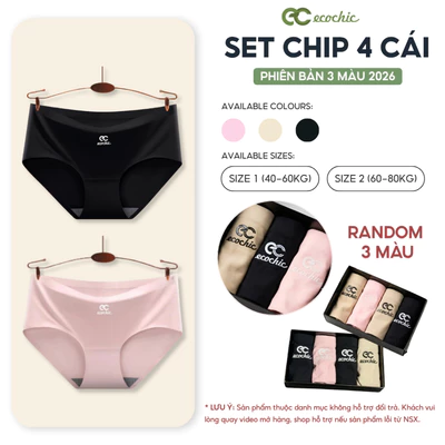 Set Quần Lót Nữ ECOCHIC A699 Hộp 3 Màu Chip Su Đúc [HÀNG KHÔNG ĐỔI TRẢ - QUAY VIDEO NHẬN HÀNG]