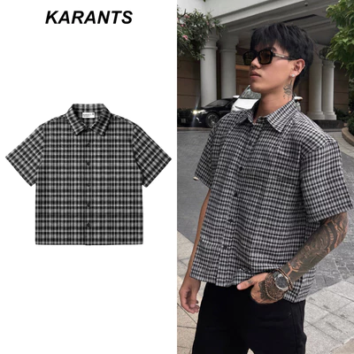 Karants Áo Sơ Mi Boxy Vải Caro Trơn Nam Nữ Unisex - KR381