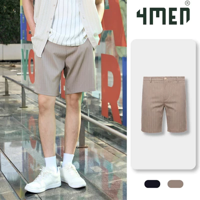 Quần Short Sọc 4MEN Form Straight QS086 Năng Động, Trẻ Trung