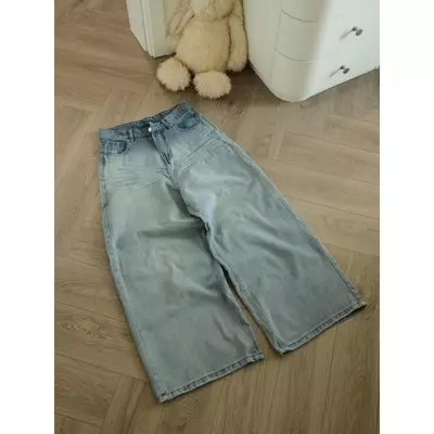 WHOSE x YC1996 LIGHT WASH LOOSE PLEAT JEANS - Quần Jeans Wash Ống Rộng Local Brans Unisex MS 3065