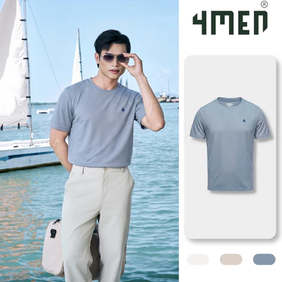 Áo Thun Rayon 4MEN In Logo Chiếc Thuyền Form Slimfit AT190 Ôm Vừa Vặn, Thoáng Mát