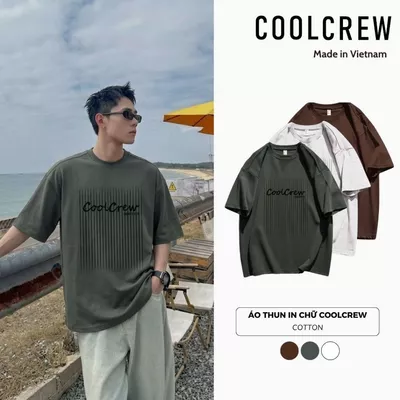 Áo Thun Nam Ngắn Tay In Chữ 𝐂𝐎𝐎𝐋𝐂𝐑𝐄𝐖 Cotton 250gsm Dày Dặn Form Boxy Phong Cách Hàn Quốc Trẻ Trung ATN138