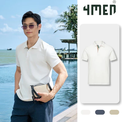 Áo Polo Trụ 3 Sọc 4MEN Form Regular PO190 Vải Thun Singel Jersey, Basic Nam Tính, Thanh Lịch