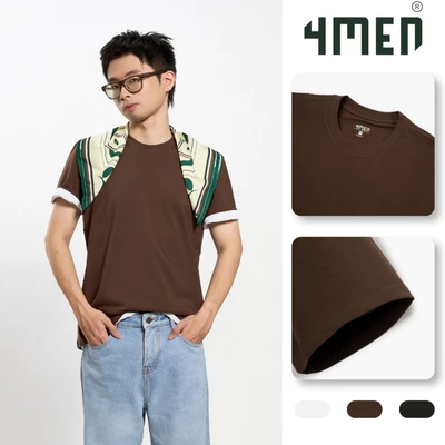 Áo Thun Cổ Tròn In 4MEN Essentials Form Slimfit  AT194 Ôm Vừa Vặn, Thoáng Mát, Năng Động