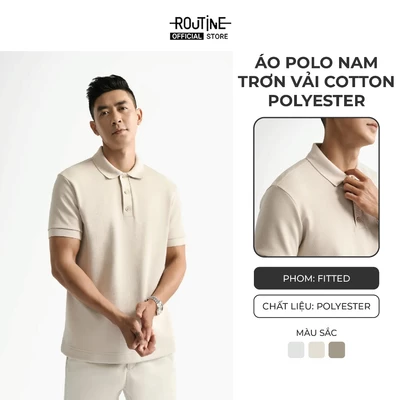 [🔥HOT] Áo Polo Nam Trơn Tay Ngắn Phối 3 Cúc Form Fitted - Routine 10F24POL014