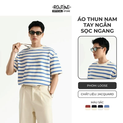 [🔥HOT] Áo Thun Tay Ngắn Sọc Ngang Form Loose - Routine 10S25TSS050