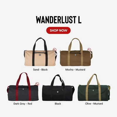 Wanderlust Duffle Bag L - Túi trống du lịch tập gym vải canvas Jamlos xách tay đeo chéo thời trang năng động hàng ngày