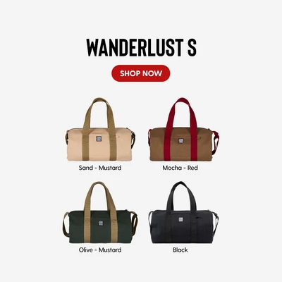 Wanderlust Duffle Bag S - Túi trống du lịch tập gym vải canvas Jamlos xách tay đeo chéo thời trang năng động hàng ngày