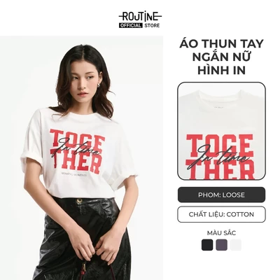 Áo Thun Tay Ngắn Nữ Hình In Form Loose - Routine 10F25TSSW008