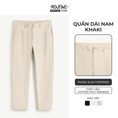 Quần Dài Nam Kaki Form Slim Cropped - Routine 10S25PCA018