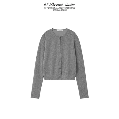 Áo Len Mỏng Gài Nút Cổ Tròn Co Giãn 67PERCENT/67% - SUNDAY KNIT CARDIGAN