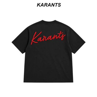 Karants Áo Thun Boxy Vải Cotton 2 Chiều Thêu Nổi Nam Nữ Unisex - KR310