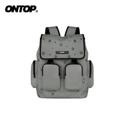 Balo nắp gập màu xám ONTOP | O-P38-XC