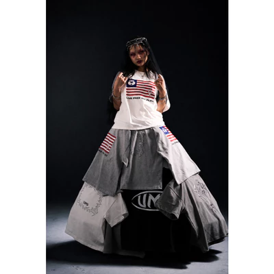 Áo Thun Màu Trắng Lá Cờ Mĩ Chất Liệu Cotton Form Boxy Phong Cách Streetwear Local Brand Việt Nam UMS