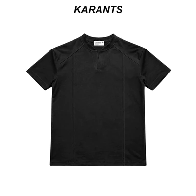 Karants Áo Thun Cleanfit Vải Nỉ 2 Da Cổ V Trơn Nam Nữ Unisex - KR389