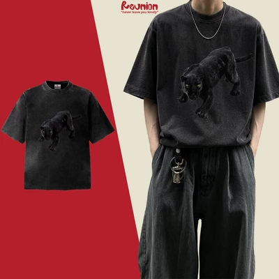 REUNION Áo Thun Wash "PANTHER" Tshirt, Áo Phông Grey Washed TSW29