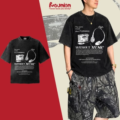 Áo Thun Washed REUNION "MUSIC" Tshirt TSW28