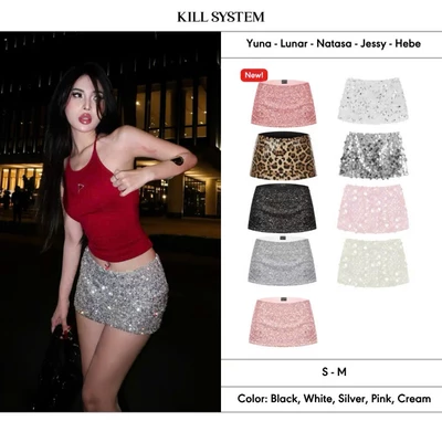 [LINK MỚI] Chân váy kim sa cạp thấp tôn dáng Yuna - Lunar Bạc & Natasa bản to lấp lánh - KILL SYSTEM