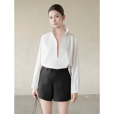 RUBIES Gami Short - Quần Ngắn Nữ Vải Linen Cạp Trễ