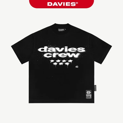 Áo phông in hình form rộng nam nữ DAVIES tay ngắn hoạ tiết in tràn viền thun co giãn đường phố Obscure Mist Tee | D-T57